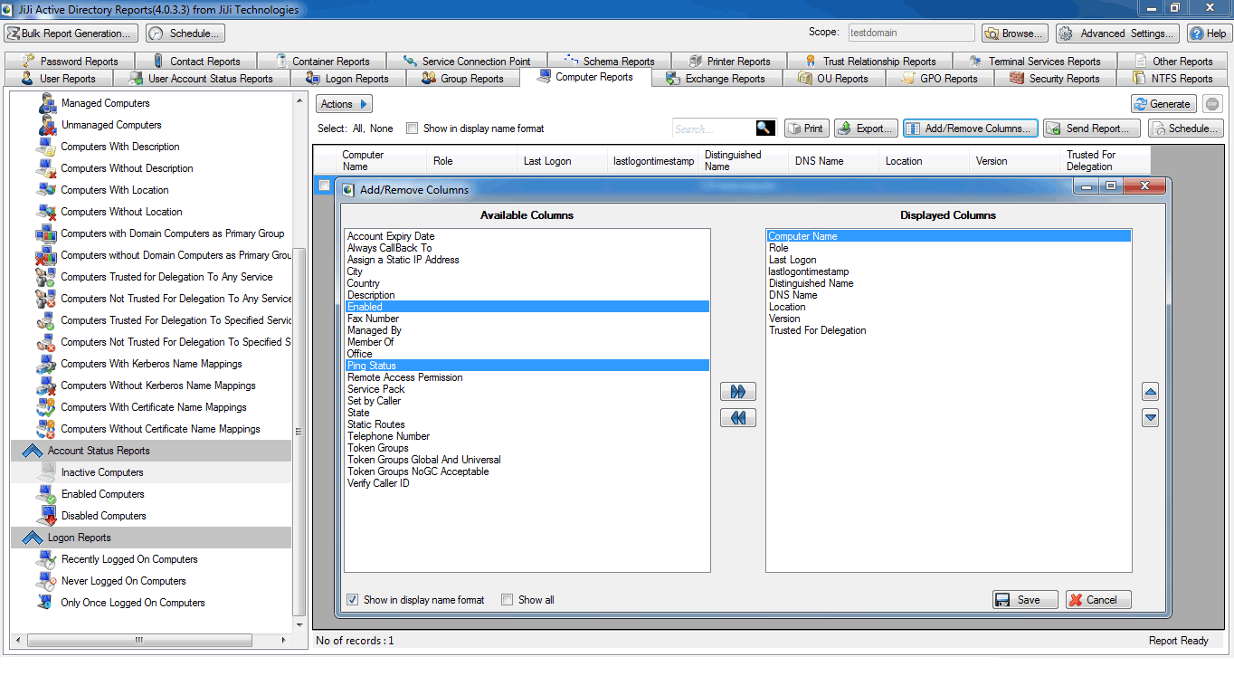Active Directory Inactive Computers Report